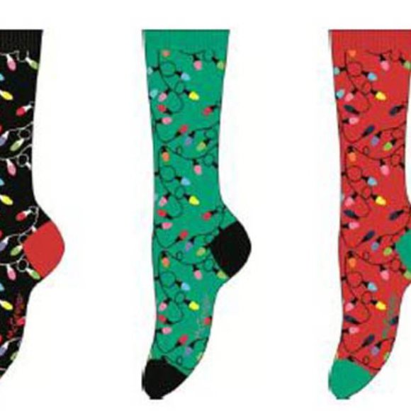 McGregor Womans Socks 3 Pak Xmas Lights Holiday Sz 6 to 9.5 Top Quaility - Picture 4 of 4